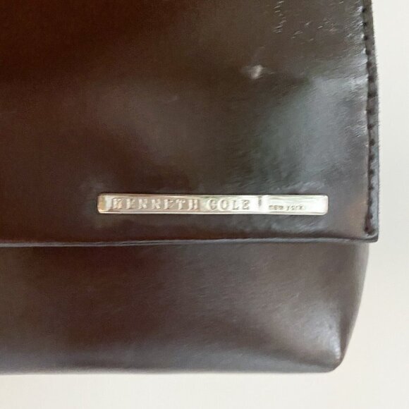 Vintage Kenneth  Cole New York 90s Minimalist Dark Chocolate Brown Shoulder Bag - Picture 4 of 12